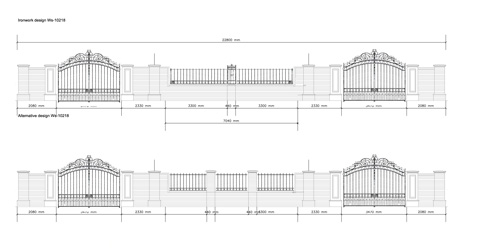 CAD drawing of gate and Railing design