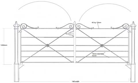 Drawing of estate fence gates