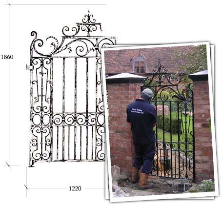 C19th blacksmiths gate installation