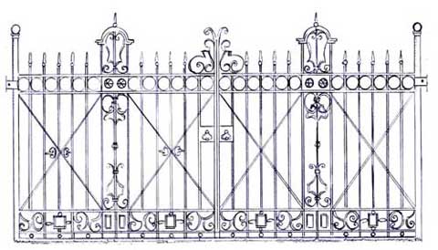 drawing of Victorian Gates