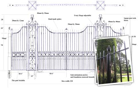 Holden House Gate Drawing and Photo