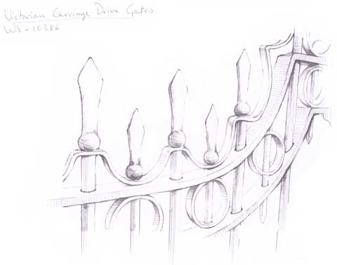 Drawing of Detail of Victorian Carrage Drive Gates #2