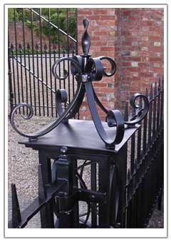 photo of the detail of a gate post