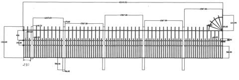 CAD drawing of Castellated Railings