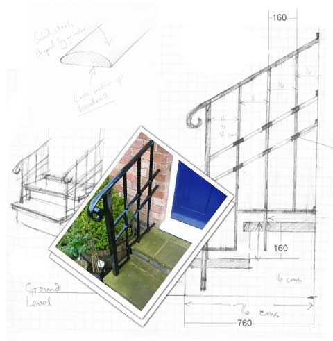 drawing of Castellated Railings