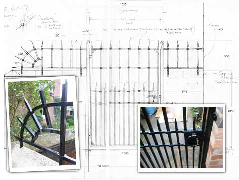 drawing of Castellated Railings