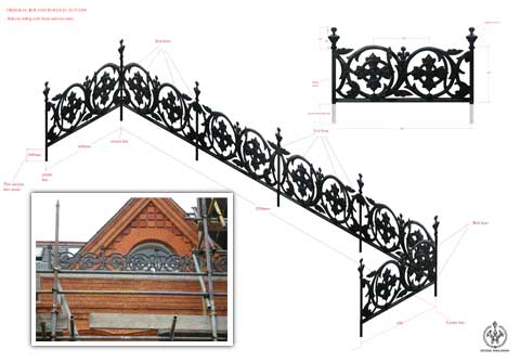 CAD Drawing of Cast Iron Balustrade