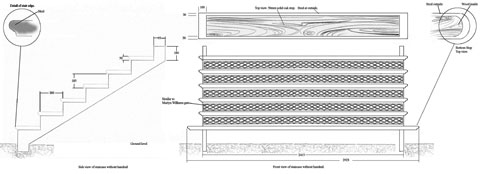 CAD drawing of Georgian Exterior Stairs