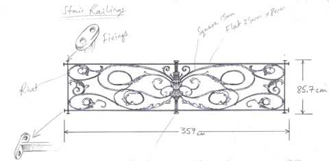 Baluster drawing - Architectural Ironwork