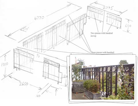 Victorian inspired balcony railing Design