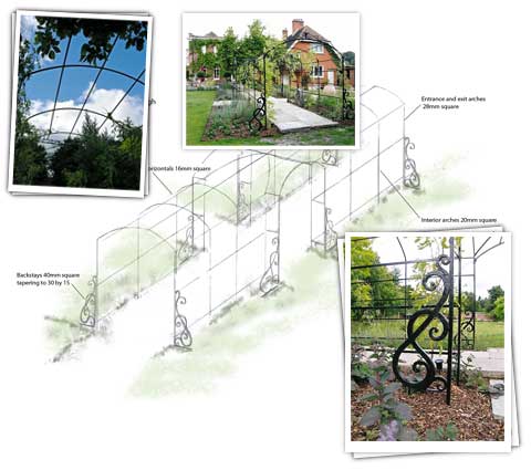 Rose Tunnel Drawing and Photos